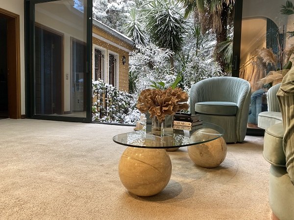 Amorphous Model Travertine Coffee Table